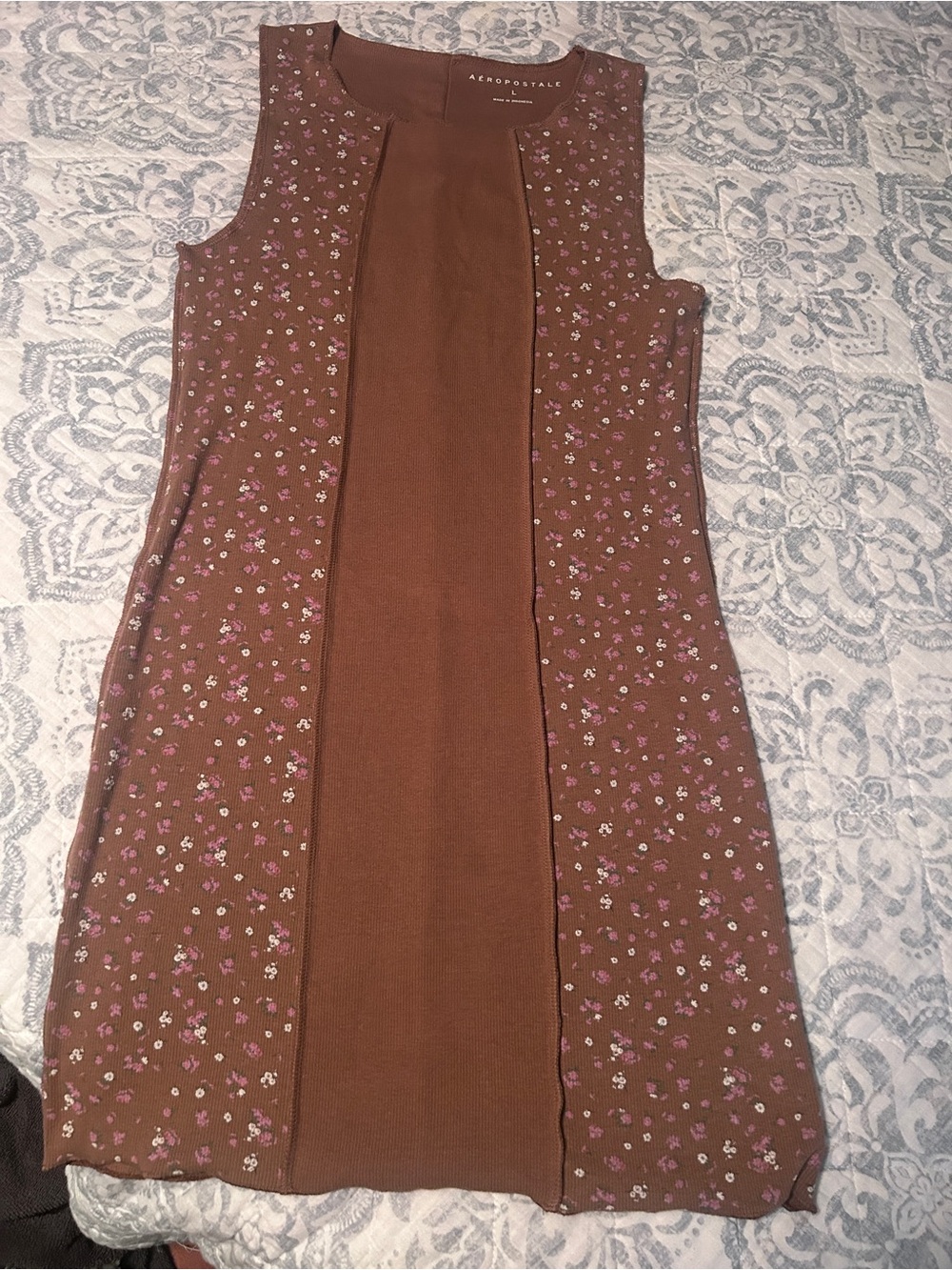Aeropostale Brown Floral Sleeveless bodycon Dress